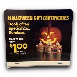 Rare 1990s McDonald's Halloween Jack O Lantern Ice Cream Vintage Translite Sign